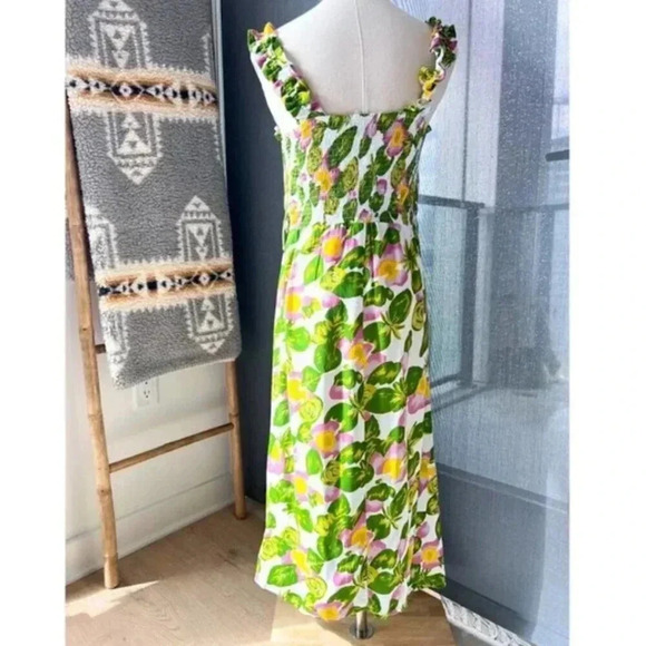 Faithfull The Brand Mae Steffy Floral Print Sleeveless Summer Midi Dress Large - Picture 5 of 9